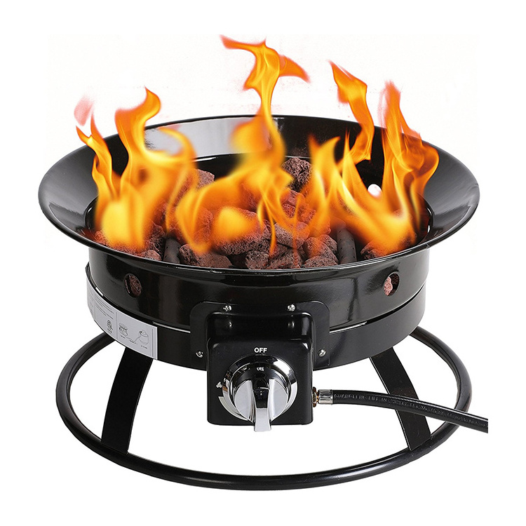 Portable Propane Gas Fire Pit Outdoor with Cover and Carry Kit