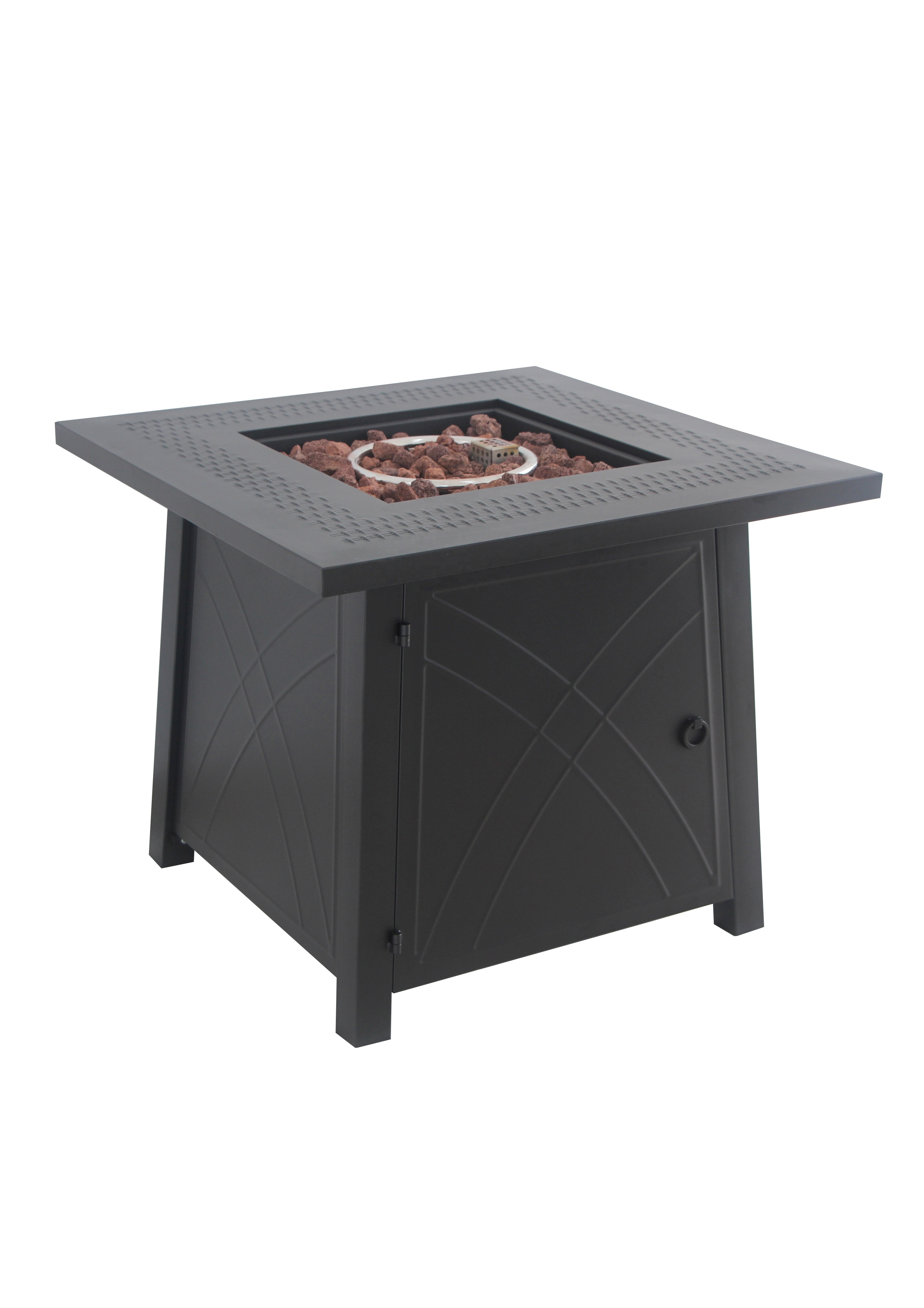 Outdoor Stainless Steel Gas Fire Pit Burner and Pan Kit