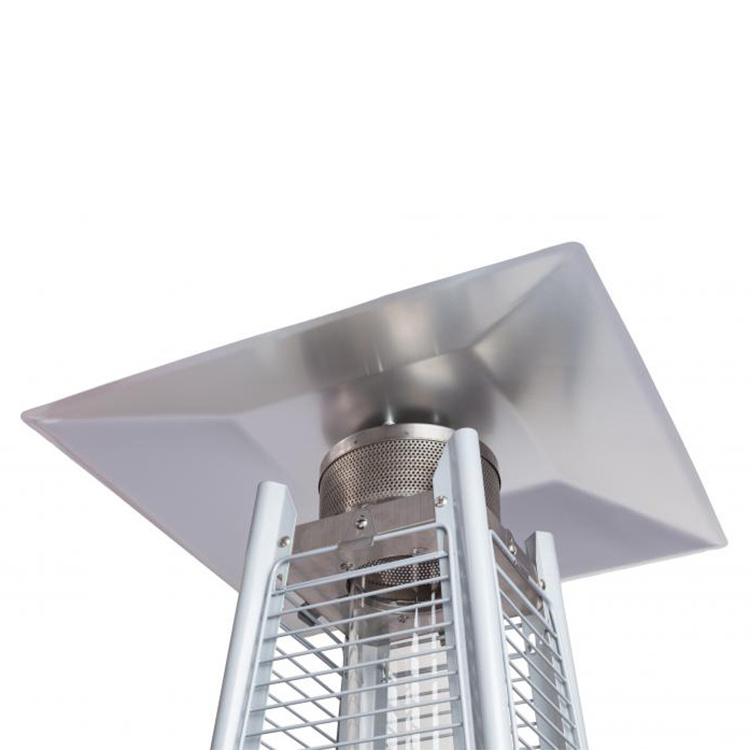 Gas glass tube flame patio heater