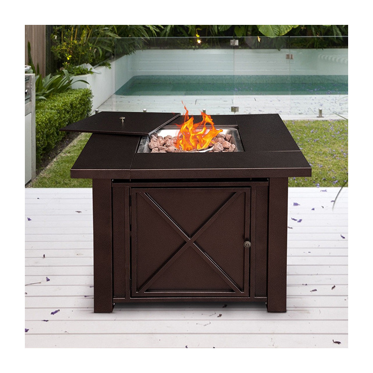 2017 outdoor garden Square Gas Fire Pit table