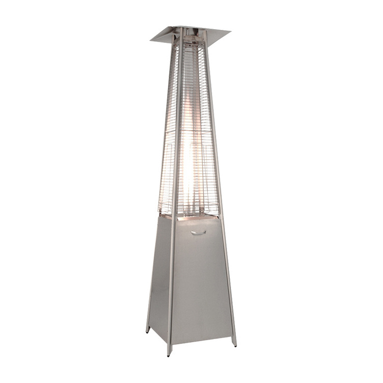 Gas glass tube flame patio heater