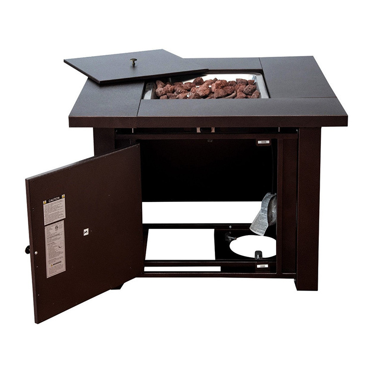 Agio Kolea Bay Fire Pit Table with lava rock