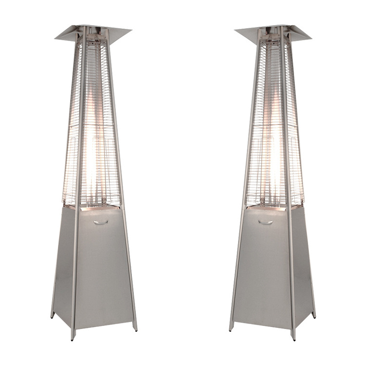 Gas glass tube flame patio heater