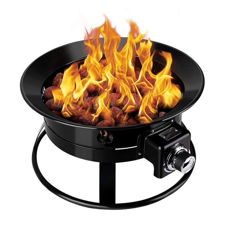 Gas Fire Pit With Metal Cover