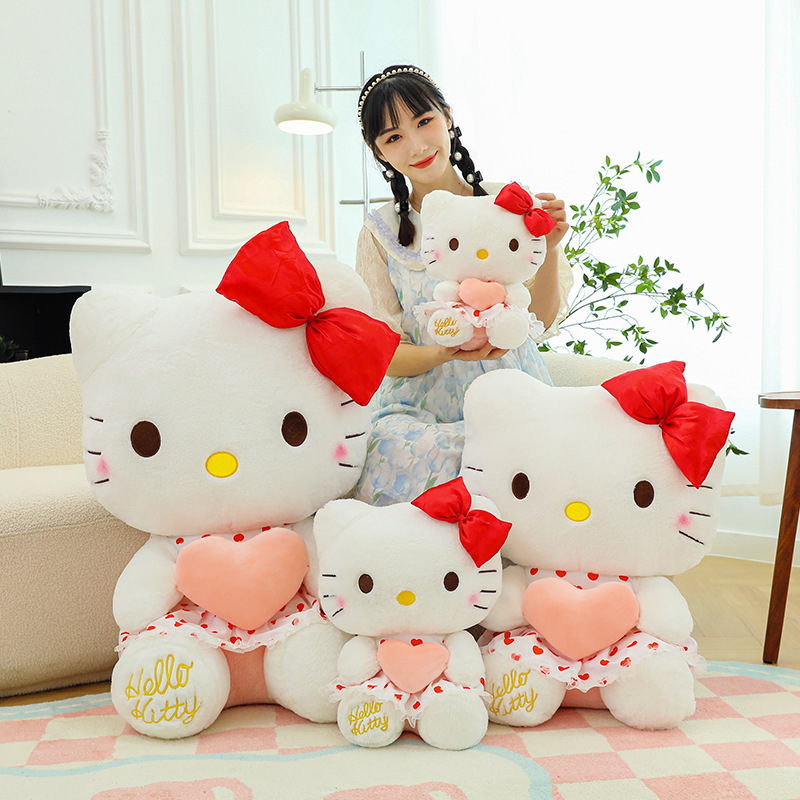 Wholesale Newest Kitty Toy Cute Sleep Pillow Anime Soft KT Cat Plush Toy Ice Cream Cake KT Doll For Kitty