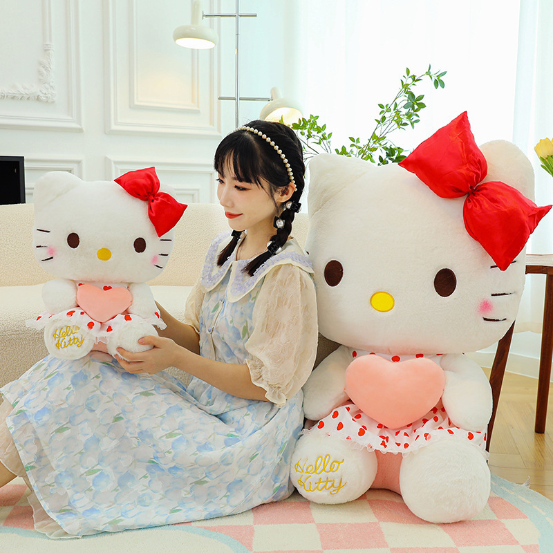 Wholesale Newest Kitty Toy Cute Sleep Pillow Anime Soft KT Cat Plush Toy Ice Cream Cake KT Doll For Kitty