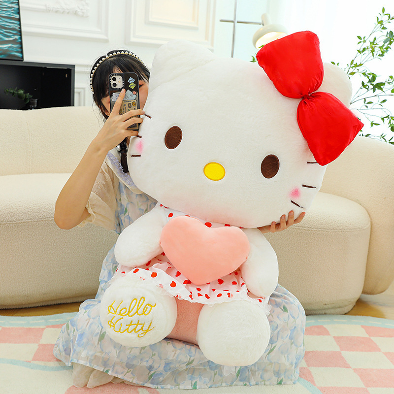 Wholesale Newest Kitty Toy Cute Sleep Pillow Anime Soft KT Cat Plush Toy Ice Cream Cake KT Doll For Kitty