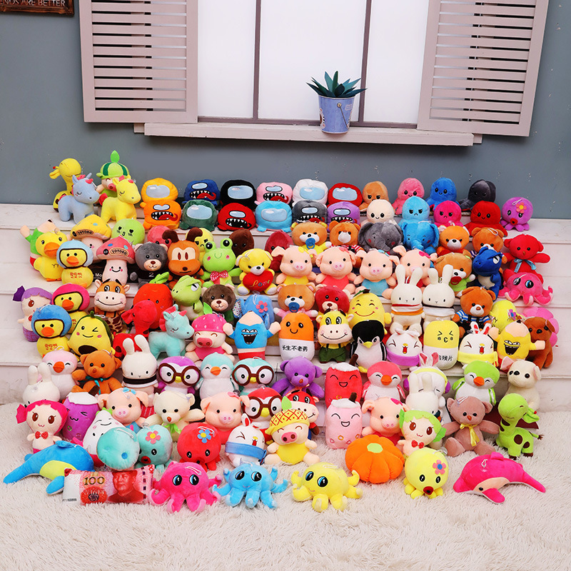 Factory 7 10 15 20 30cm Crane Machine Mini Plush Toy Vending Machine Doll claw Machine Plush stuffed Animal Toys With Keychains