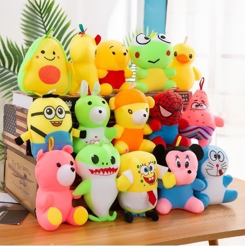 Factory 7 10 15 20 30cm Crane Machine Mini Plush Toy Vending Machine Doll claw Machine Plush stuffed Animal Toys With Keychains