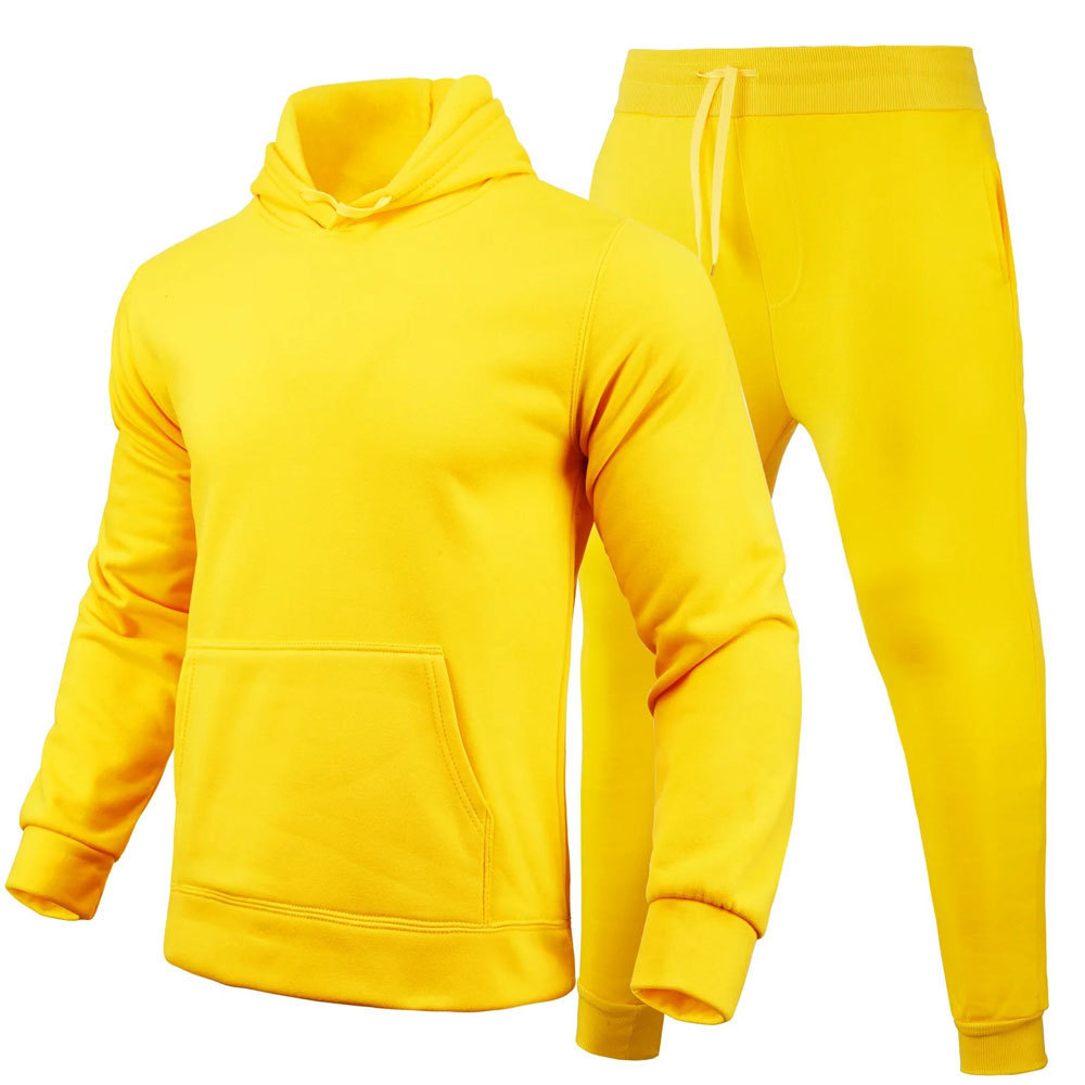 2024 Hot Style Hoodie Strap Patchwork Color Two Piece Tracksuit Sports Wear Men Set Fashion