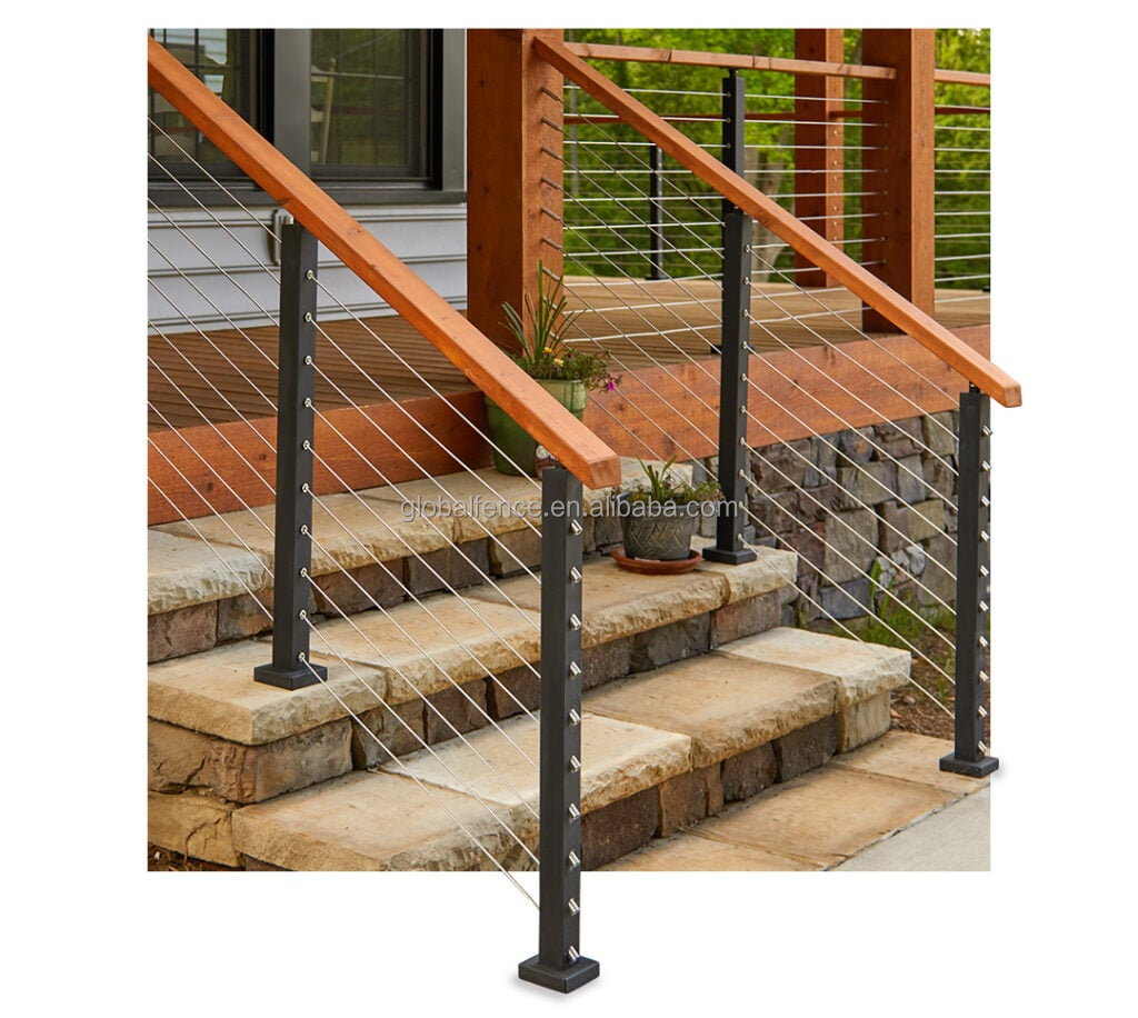 Reilbu  Modern Home Interior Stainless Steel Wire Balustrade Deck Railing With Cable