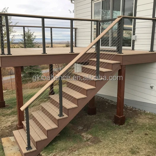 Reilbu Indoor Balustrade Post Stainless Steel Tension Wire Cable Stair Railing System