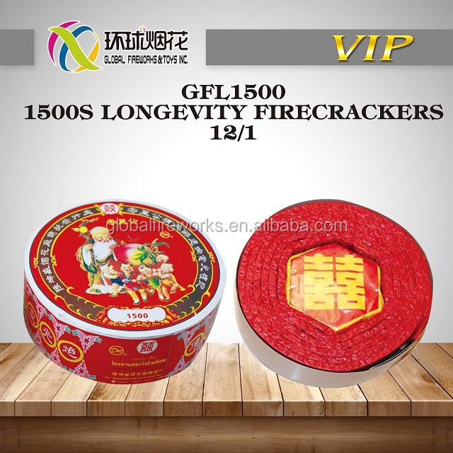 GFL1500 1500S Longevity Firecrackers Wholesale New Year Celebration Supplies Hot Sale Red Old Firecracker By Chinese Fireworks