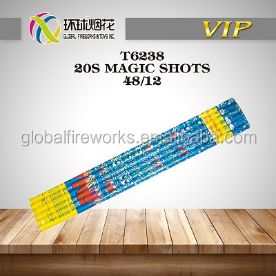 T6238 20S Magic Shots Roman Candles Vara Magica Liuyang High Quality Fireworks Safely Used By Kids For Outside Celebration