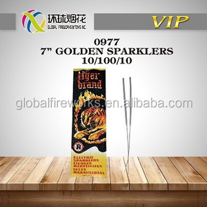 0977 7"Golden Sparklers Tiger Brand Sparklers 1.4G Fireworks UN0336