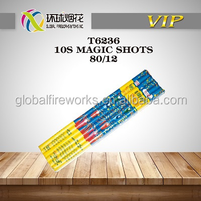 T6236 10S Magic Shots Roman Candles Vara Magica Liuyang High Quality Fireworks Safely Used By Kids For Outside Celebration