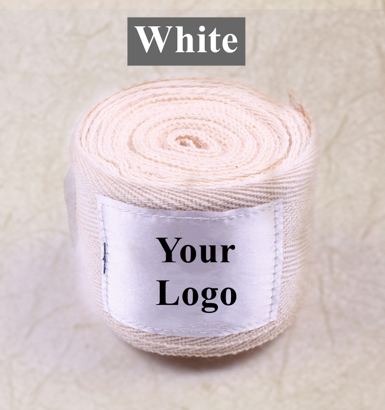 Wholesale Cotton High Quality Professional Hand Wraps Protect Logo Custom bandage boxing shoes