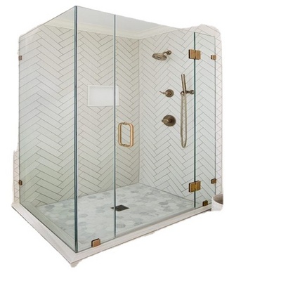 High safety excellent quality10mm 12mm tempered toughened hardened and frosted acid etched shower bathroom glass door