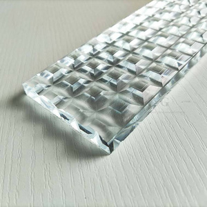 8mm 10mm 12mm Top Quality Clear Toughened Fused Reed Reeded Glass For Project Carved Glass Decorative Glass Flat