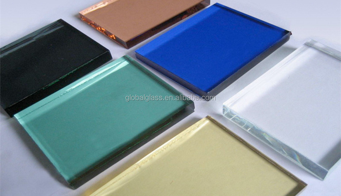 SUN Decorative Changing Gold Grey Green Grey Blue Tea Black Brown Float Glass Tint Film Reflective Tinted Glass