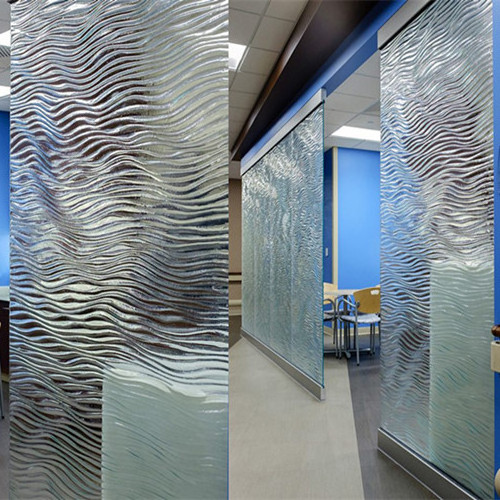 China high quality textured glass panel for division wall