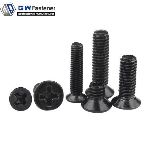 Black Hexagon Hex Socket Flat Head Countersunk Metric Screw M2 M2.5 M3 M4 M5 M6 M8 Din7991