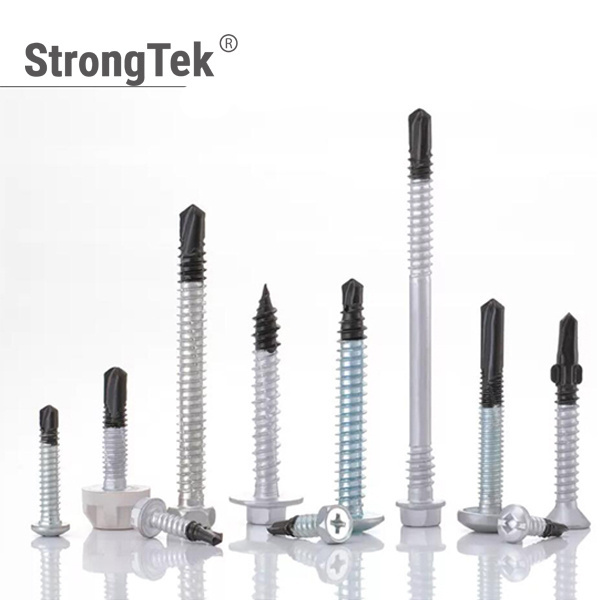 Hex washer head Bi-metal Self drilling screws SS 304 316 stainless steel with Steel drilling point bimetal self drilling screw