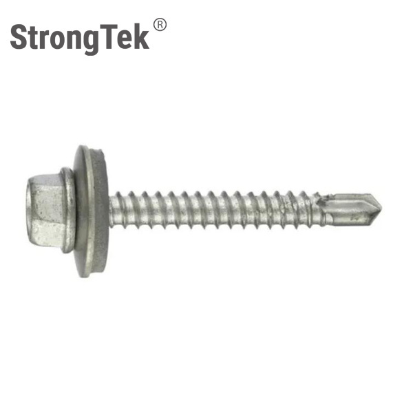 Hex washer head Bi-metal Self drilling screws SS 304 316 stainless steel with Steel drilling point bimetal self drilling screw