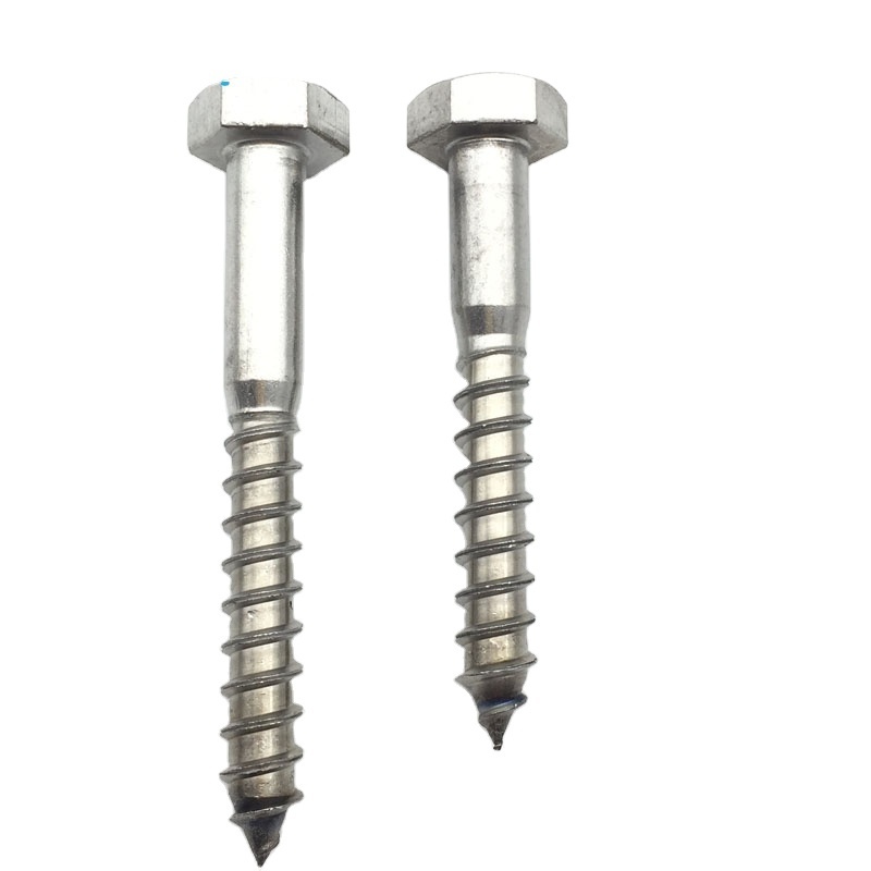 ASTM 18-8 Stainless steel 304 A2 Stainless steel 316  A4  Hex Head lag screw coach screw Lag bolt