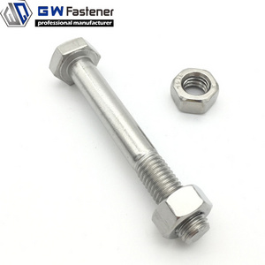 Factory price stainless steel 304 316 316L DIN 931 DIN 933 Hexagon Head Bolts SS Bolts nuts Hex Bolt