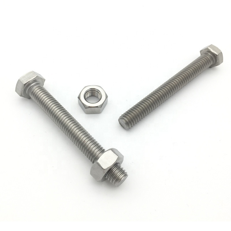 Factory price stainless steel 304 316 316L DIN 931 DIN 933 Hexagon Head Bolts SS Bolts nuts Hex Bolt