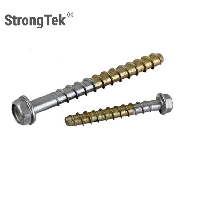 304 316 Stainless Steel Bimetal  Hex Flange Head Stainless Steel Concrete Screws