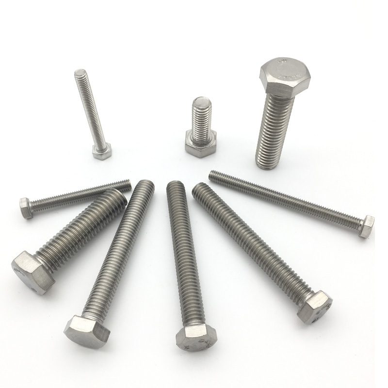 Factory price stainless steel 304 316 316L DIN 931 DIN 933 Hexagon Head Bolts SS Bolts nuts Hex Bolt