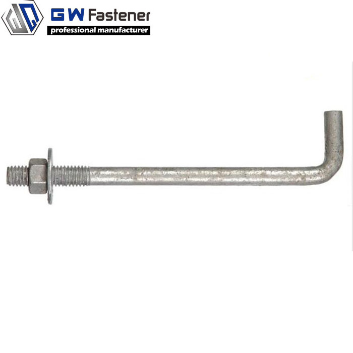 Heavy Duty Light Pole Hot Dipped Galvanized L Bent anchor bolt