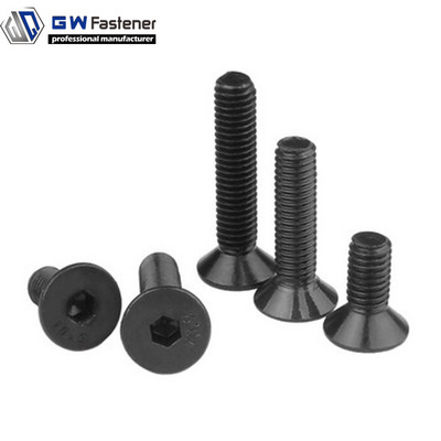 Black Hexagon Hex Socket Flat Head Countersunk Metric Screw M2 M2.5 M3 M4 M5 M6 M8 Din7991