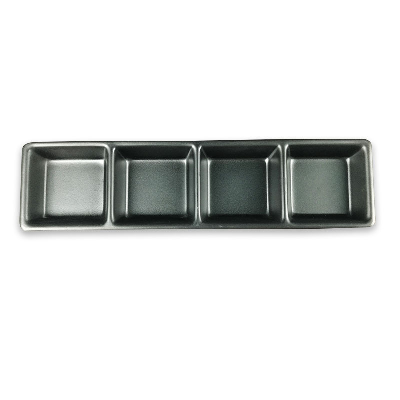 Dual Soy Sauce Dish Melamine Dual Dipping Bowls Divided Serving Tray Wasabi Sushi Dipping Plates Four Compartments Plate