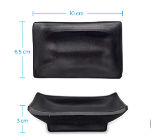 Black Matte Rectangular Melamine Soy Sauce Dish Eco-Friendly Plastic Sushi Dishes