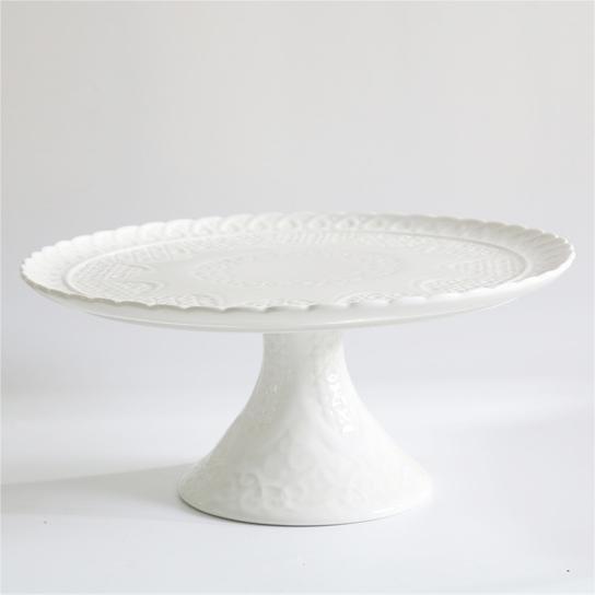 12 Inches White Porcelain Decorative Cake Stand-Cupcake Stand with Dome( 6SETS/CTN)