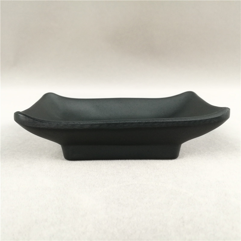 Black Matte Rectangular Melamine Soy Sauce Dish Eco-Friendly Plastic Sushi Dishes