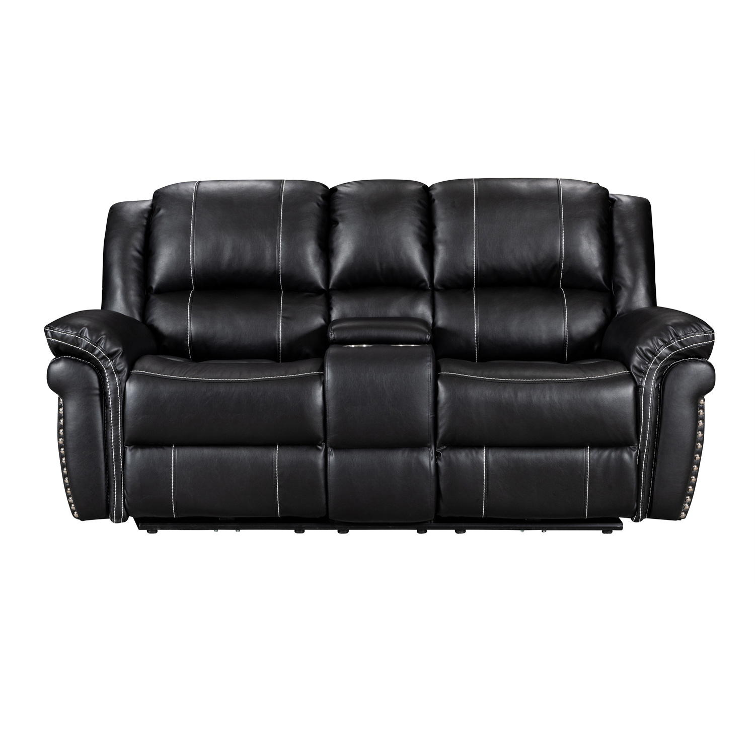 Factory Price Wholesale With Quilted Padded Backrest Pull Tab Upholstered Manual Recliner Sofa