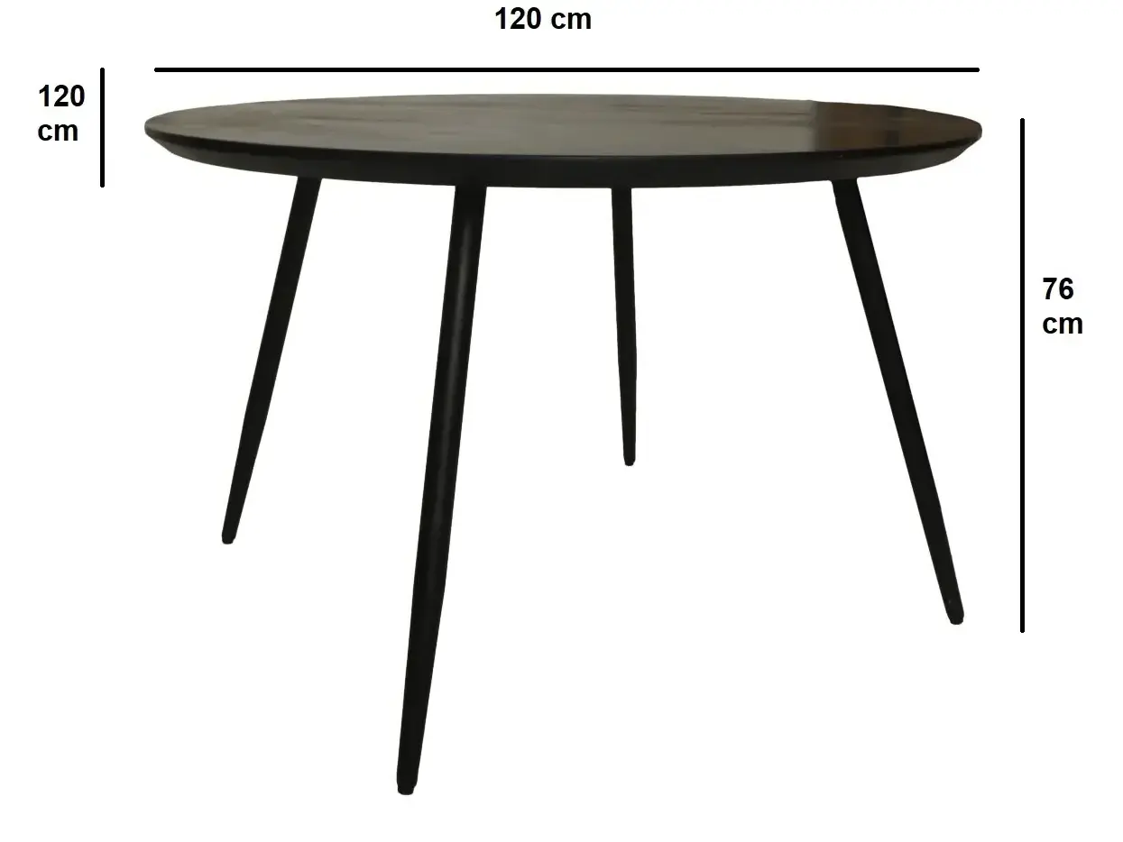 black finish round mango wood luxury dining table Best Quality Luxury Collection Art deco style dining room Furniture