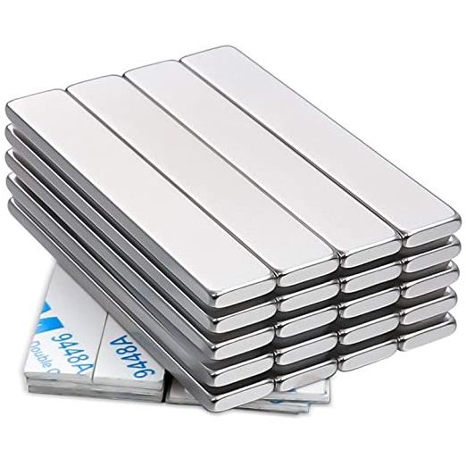 Custom Metal Neodymium Bar Magnet, Magnetic Materials Neodymium Magnet with Double-Sided Adhesive, Rare Earth Magnets