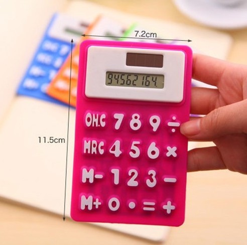 Promotional mini solar Power Silicone Mini Pocket Scientific Calculator