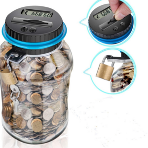 hot sales  piggy   coin bank mony saving jar  with LCD  digital  counter and lock  for kids