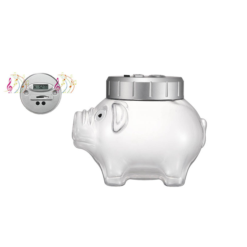 intelligent voice recognition  prompt  piggy   coin bank mony saving jar  with LCD  digital  counter for kids