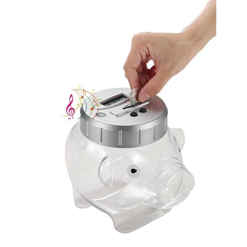 intelligent voice recognition  prompt  piggy   coin bank mony saving jar  with LCD  digital  counter for kids