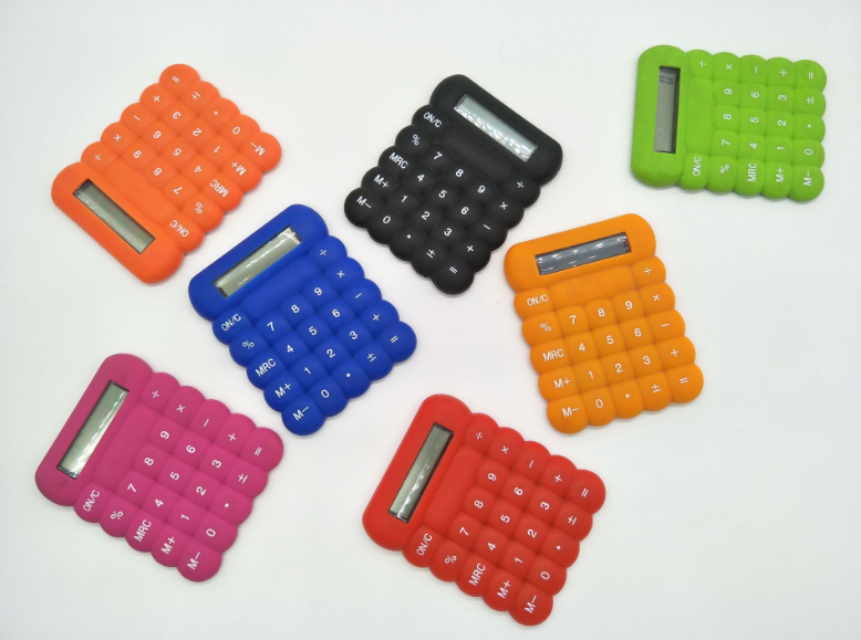 creative  portable mini 8 Digits Scientific Calculators Promotional Gift Silicone Calculator for school kinds and office