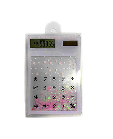 Custom logo Mini 8 Digit Transparent Quicksand Solar Power Thin Pocket screen touch  Calculator as promotion gifts