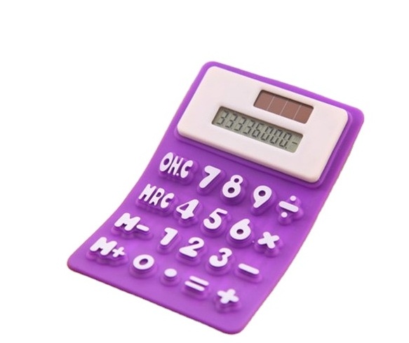 Promotional mini solar Power Silicone Mini Pocket Scientific Calculator