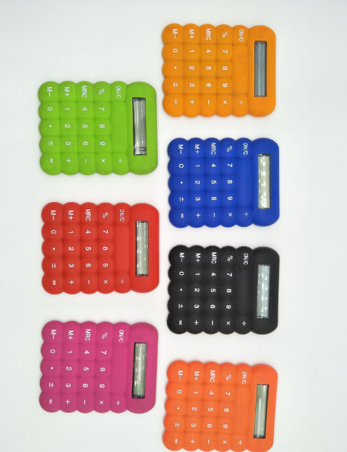 creative  portable mini 8 Digits Scientific Calculators Promotional Gift Silicone Calculator for school kinds and office